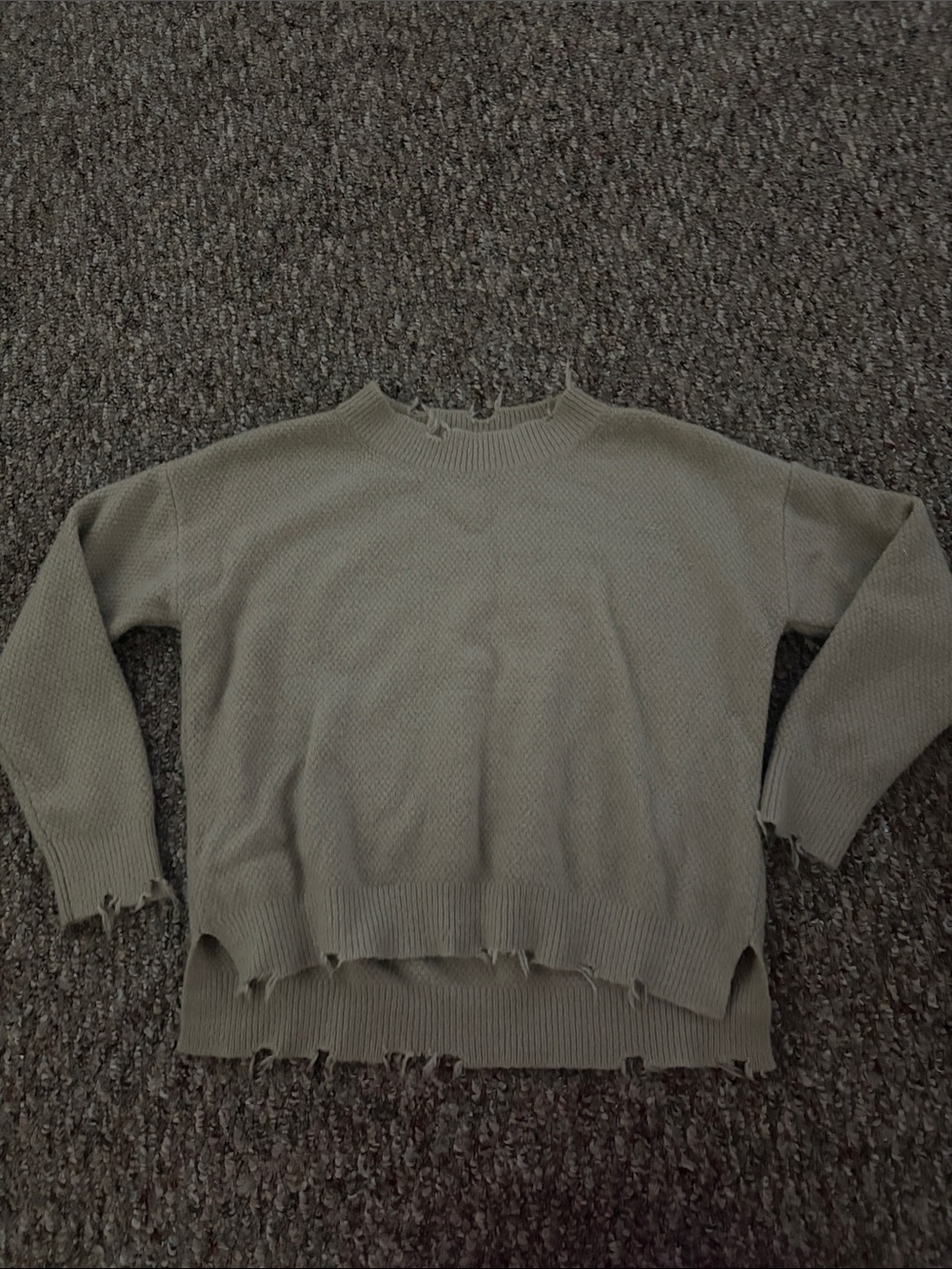 Tan / Brown distressed sweater